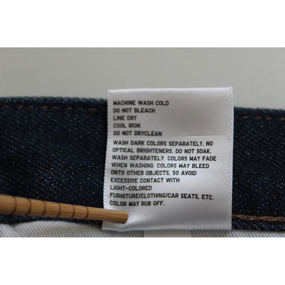 Uniqlo Selvedge Jeans Mens 32 Dark Indigo Slim Straight Red Line Denim - Picture 10 of 14